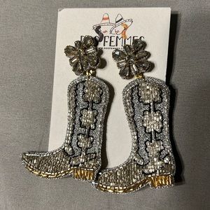 Bedazzled boot earrings